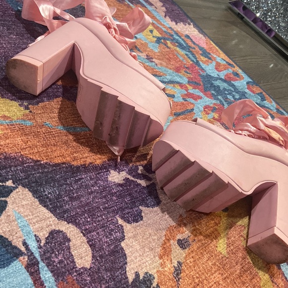 Y.R.U. & Dolls Kill Pink Ballet Bae Platforms - Picture 3 of 6